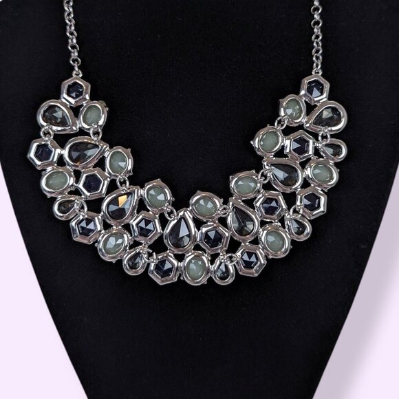 Talbots Blue & Yellow Stone Statement Necklace - Picture 7 of 7